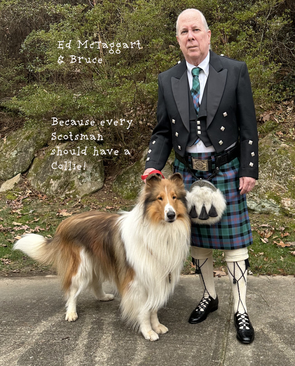 Bruce and Ed McTaggart, ready to attend Robbie Burns Nite (Scottish folk will know what that is)